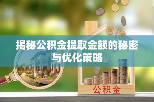 萨尔图揭秘公积金提取金额的秘密与优化策略