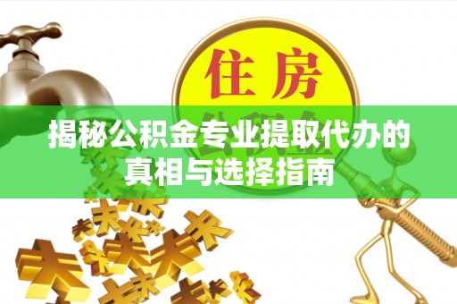萨尔图揭秘公积金专业提取代办的真相与选择指南