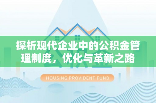 萨尔图探析现代企业中的公积金管理制度，优化与革新之路
