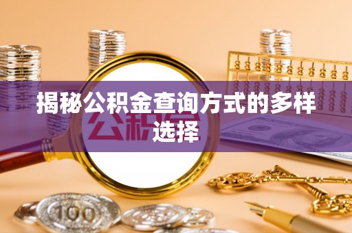 萨尔图揭秘公积金查询方式的多样选择