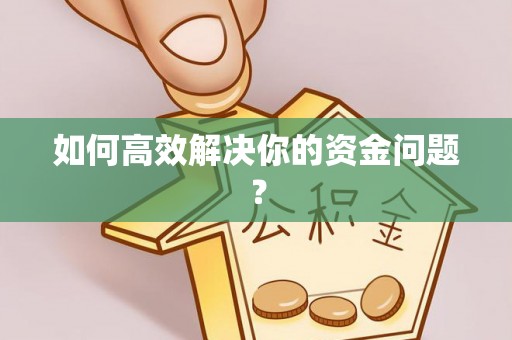 萨尔图如何高效解决你的资金问题？