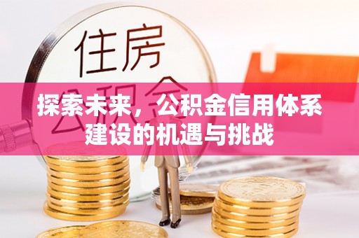 萨尔图探索未来，公积金信用体系建设的机遇与挑战
