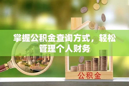萨尔图掌握公积金查询方式，轻松管理个人财务